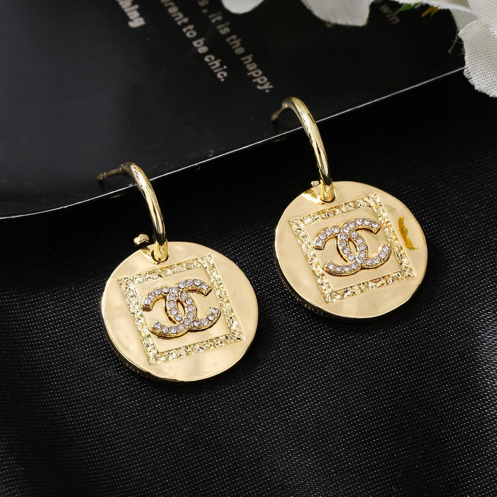 Chanel Gold-Tone Coin Drop Earrings - album image 2