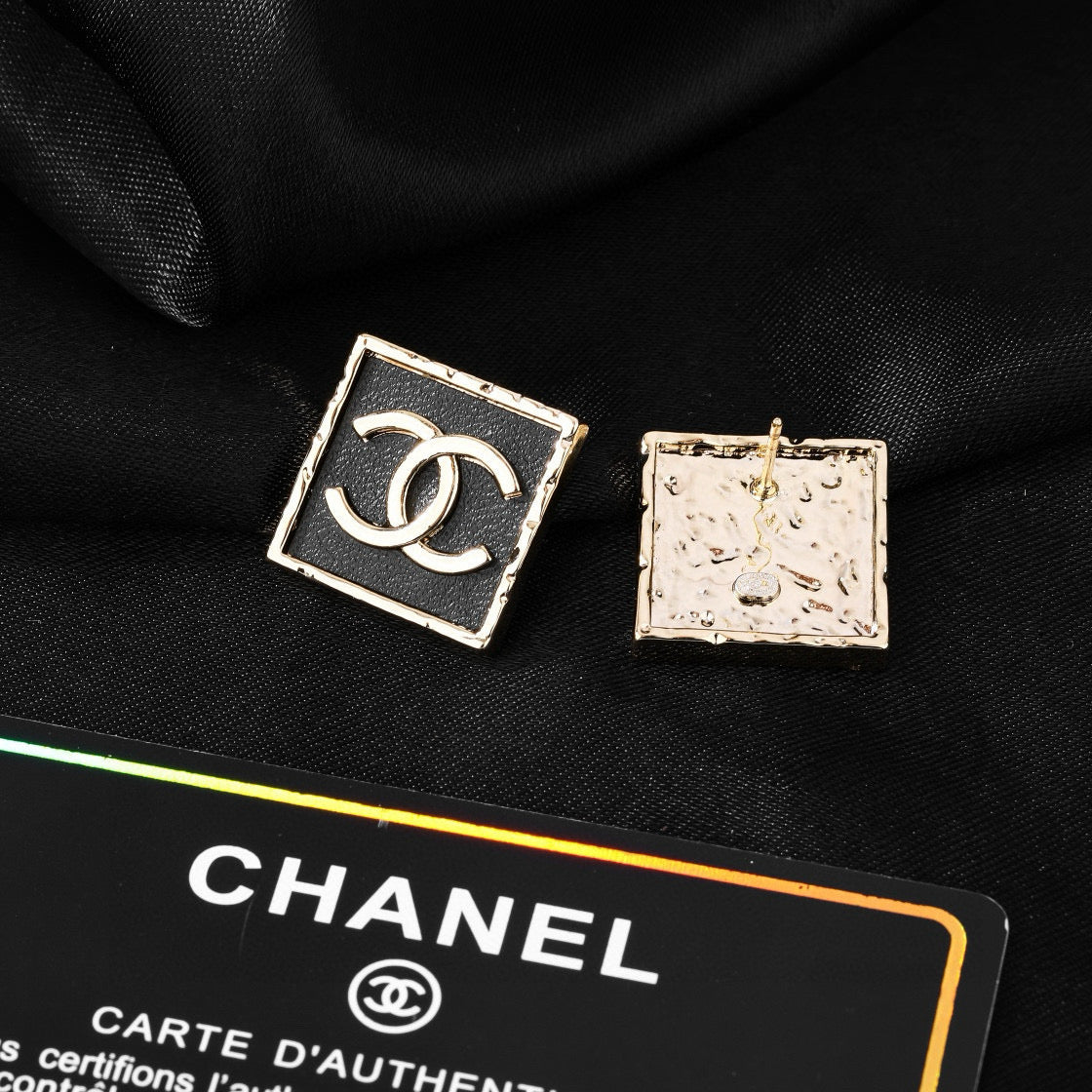 Chanel Square CC Stud Earrings - album image 5