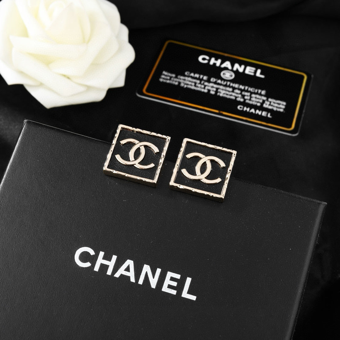 Chanel Square CC Stud Earrings - album image 4