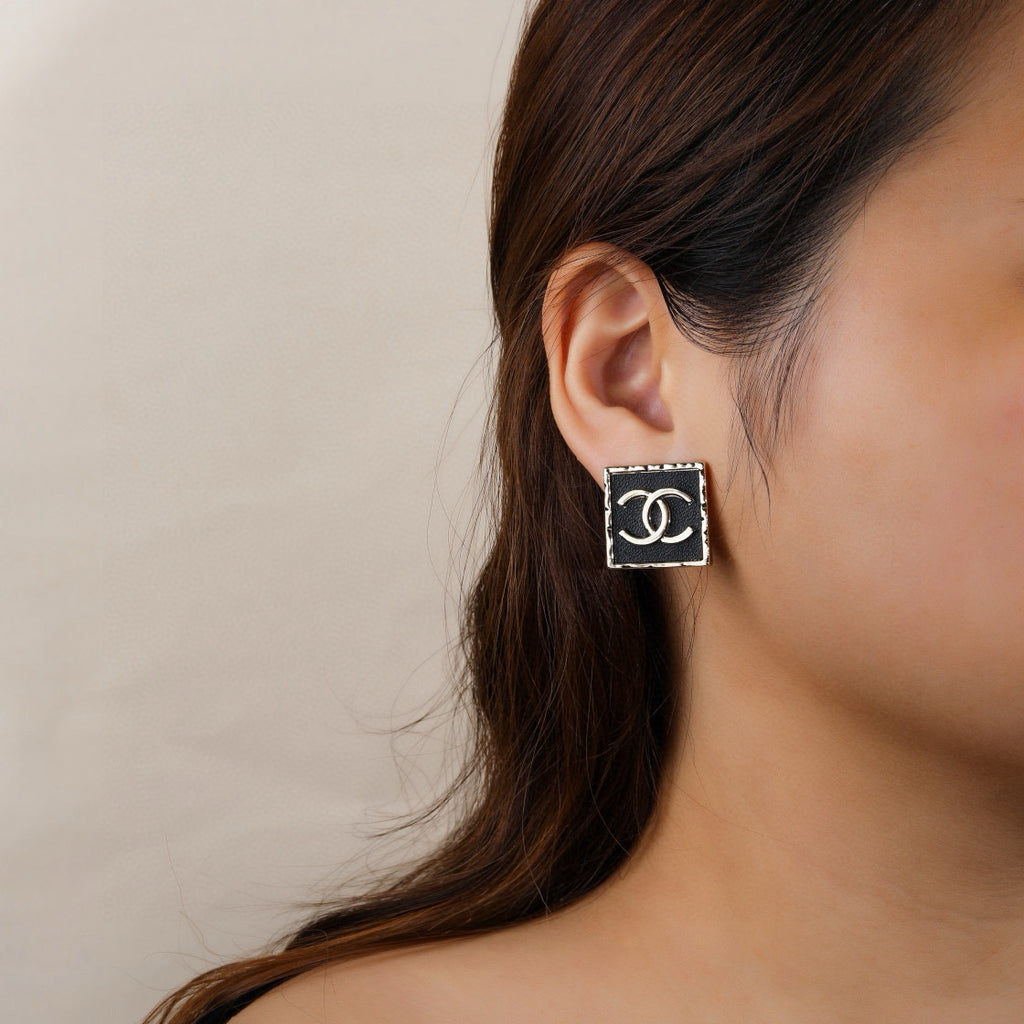 Chanel Square CC Stud Earrings - album image 2