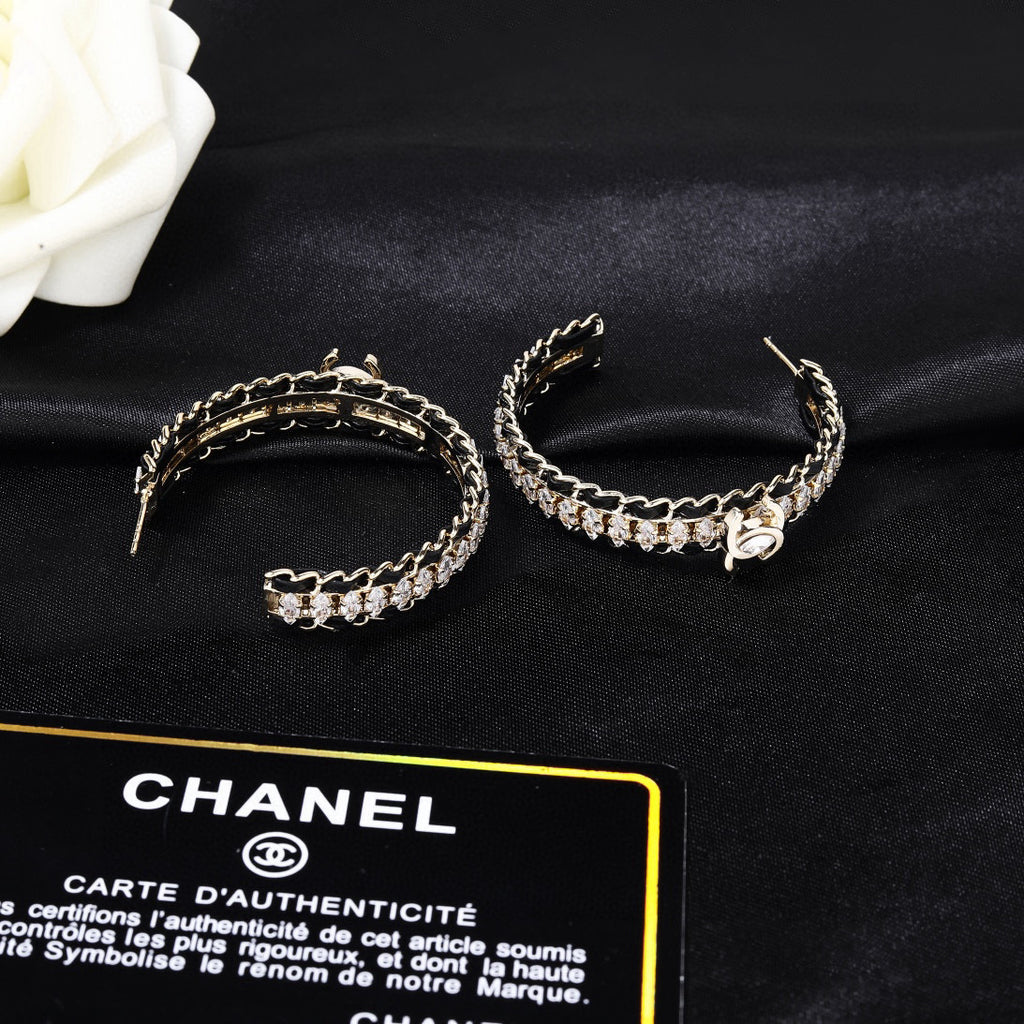 Chanel Silver-Tone Crystal Hoop Earrings - album image 8