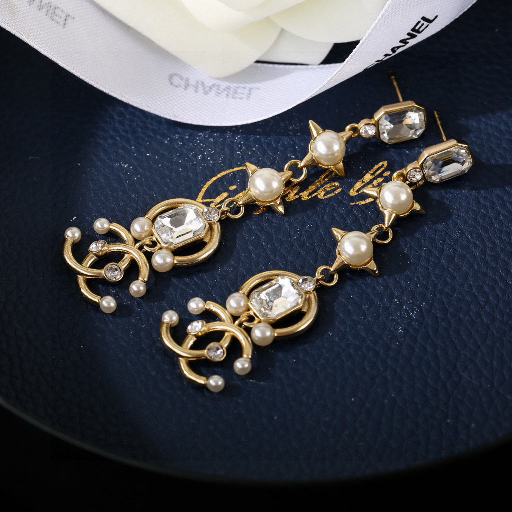 Chanel Crystal Star and CC Long Drop Earrings - album image 4