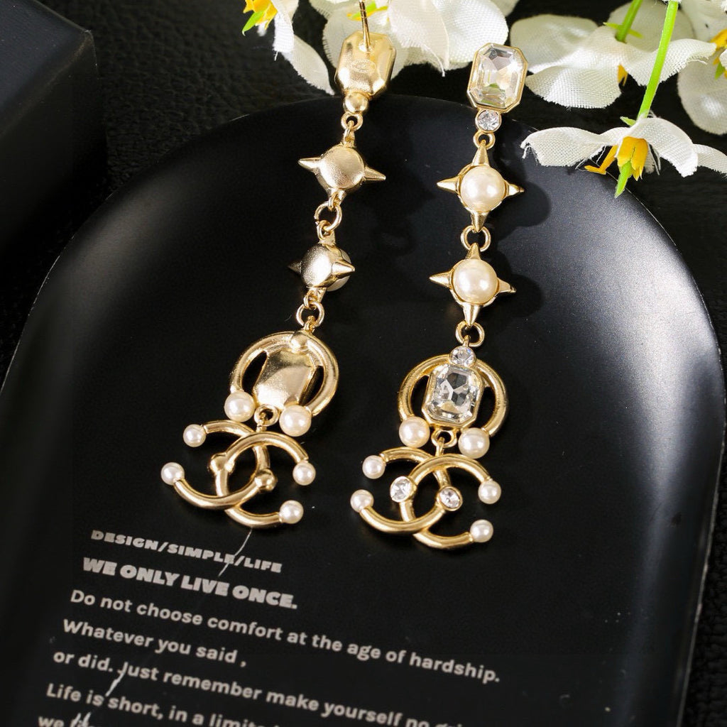 Chanel Crystal Star and CC Long Drop Earrings - album image 5