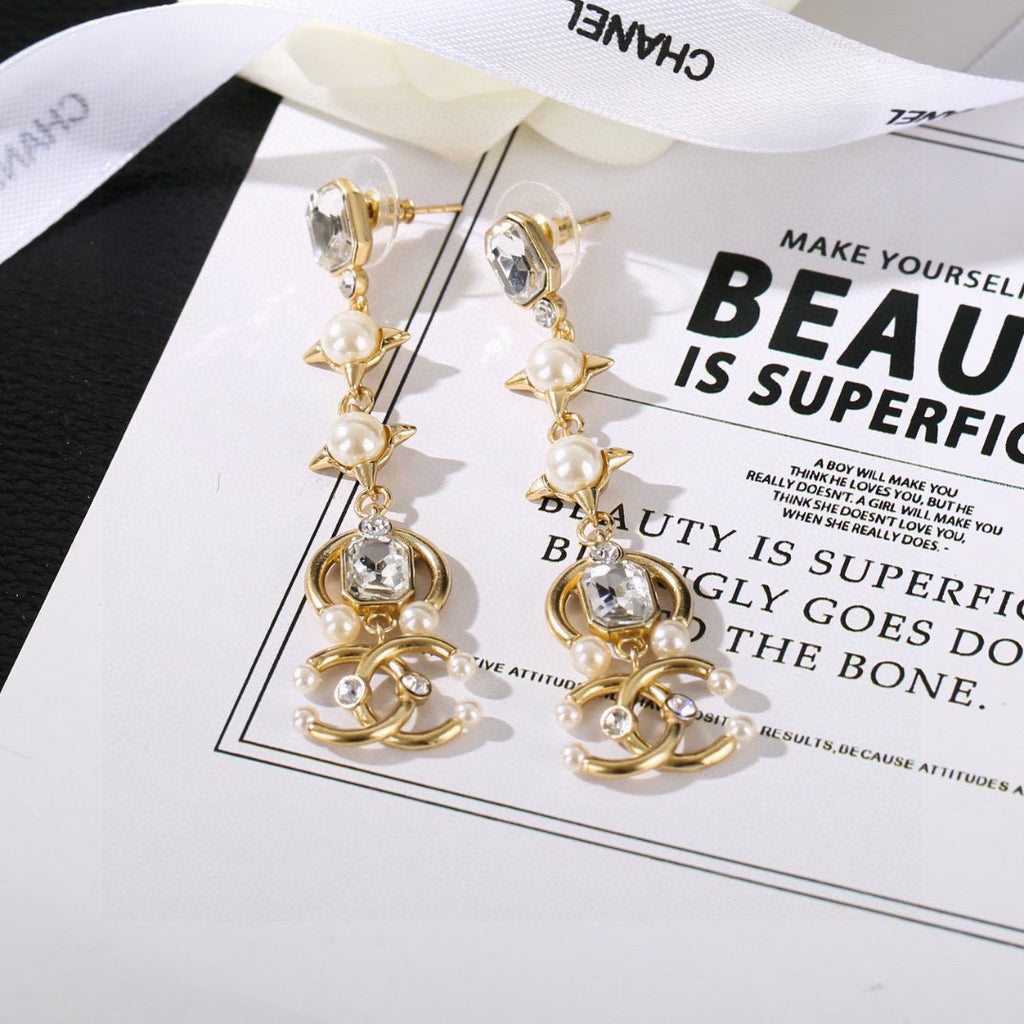 Chanel Crystal Star and CC Long Drop Earrings - album image 2