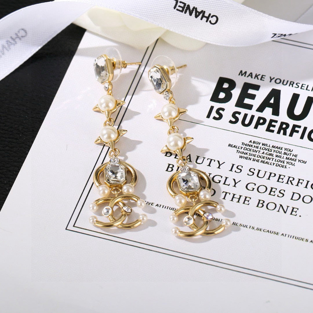 Chanel Crystal Star and CC Long Drop Earrings - album image 2