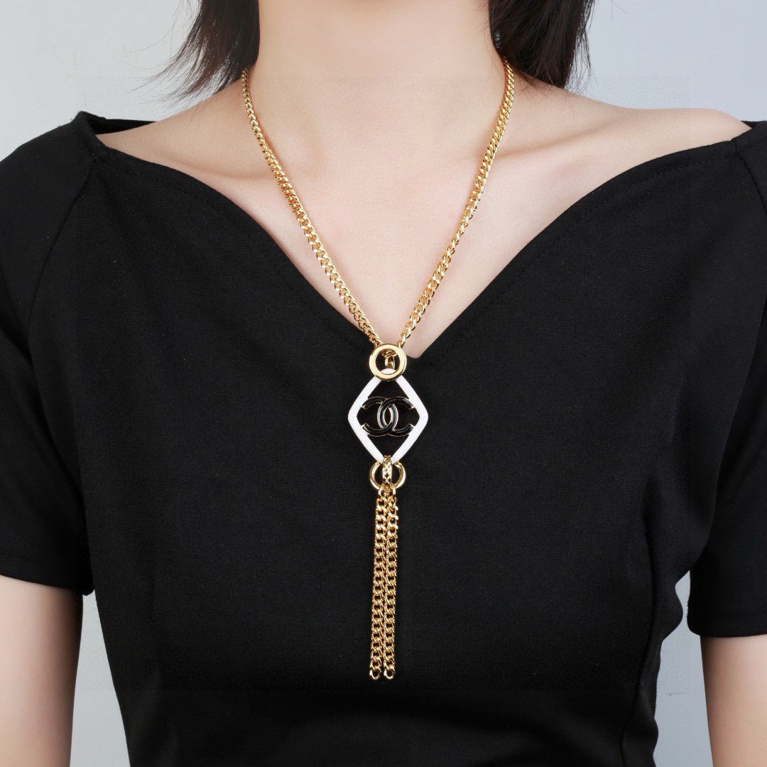 Chanel Gold-Tone Geometric Open Pendant Necklace - album image 1