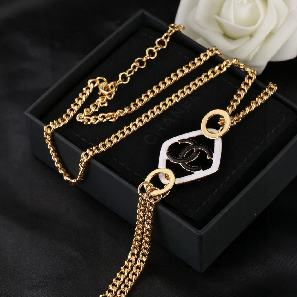 Chanel Gold-Tone Geometric Open Pendant Necklace - album image 3