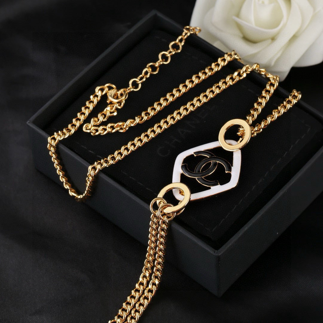Chanel Gold-Tone Geometric Open Pendant Necklace - album image 3