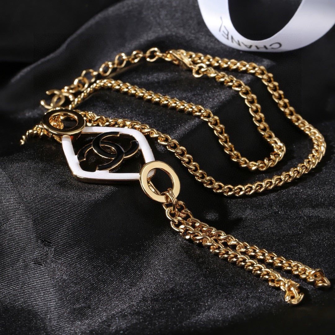 Chanel Gold-Tone Geometric Open Pendant Necklace - album image 7