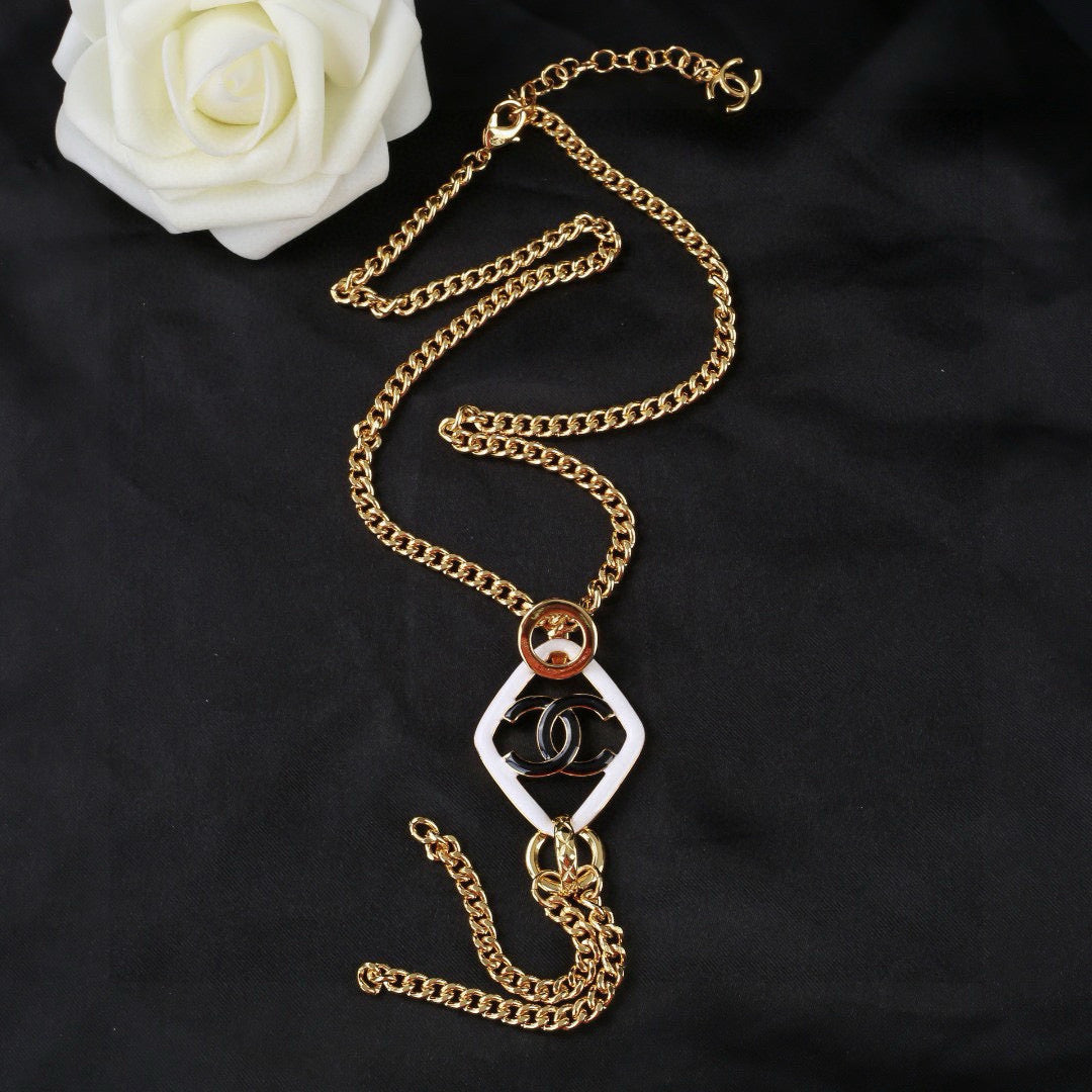 Chanel Gold-Tone Geometric Open Pendant Necklace - album image 4