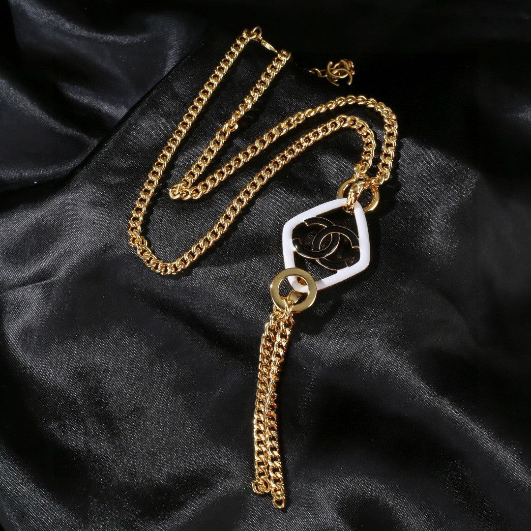 Chanel Gold-Tone Geometric Open Pendant Necklace - album image 6