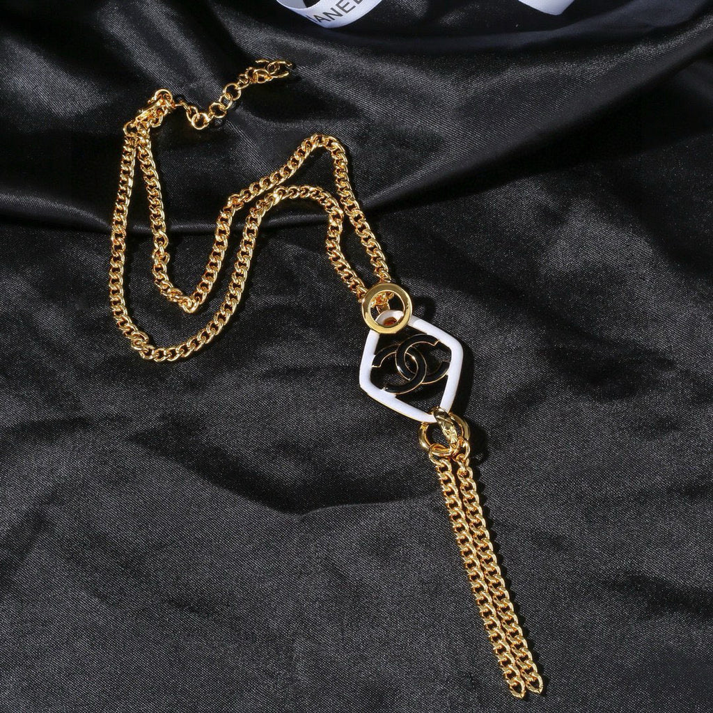 Chanel Gold-Tone Geometric Open Pendant Necklace - album image 2