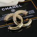 Chanel Interlocking C Crystal Accent Brooch - album image 1