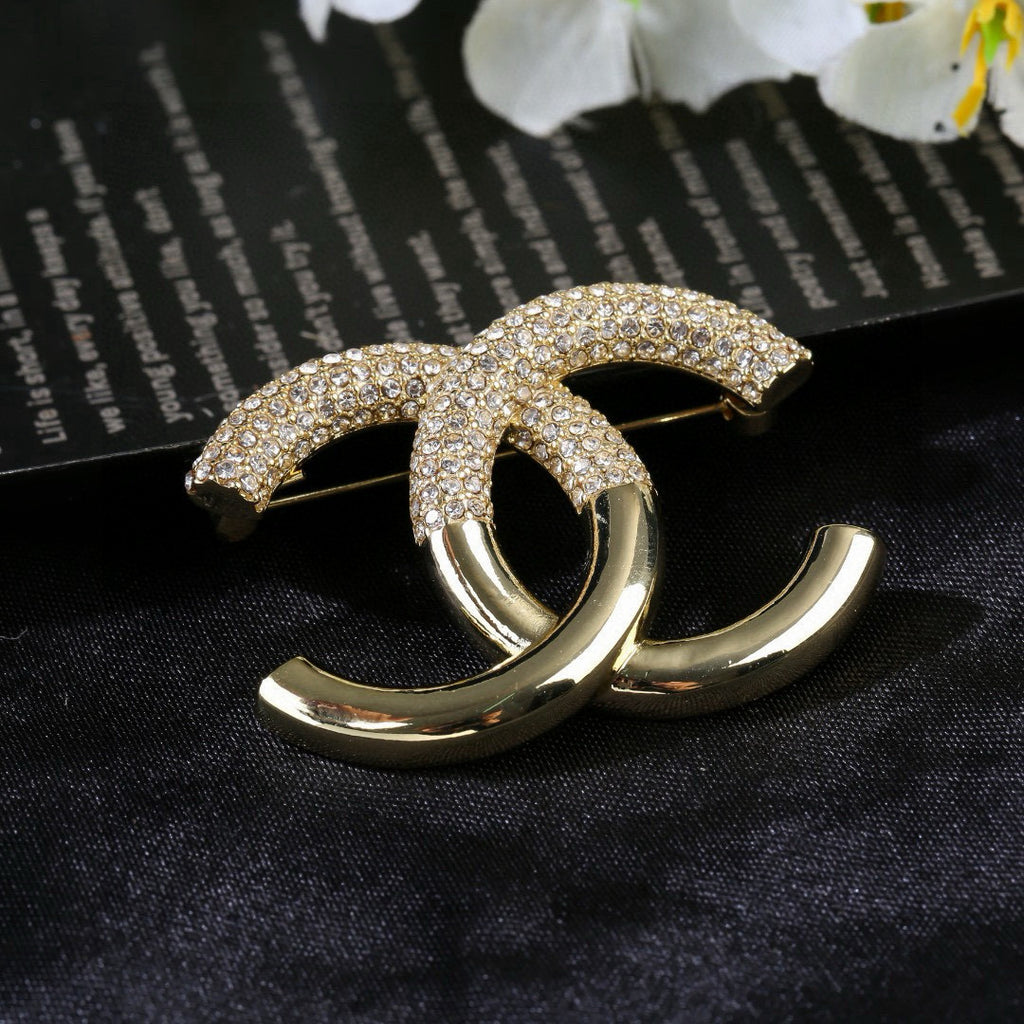 Chanel Interlocking C Crystal Accent Brooch - album image 5