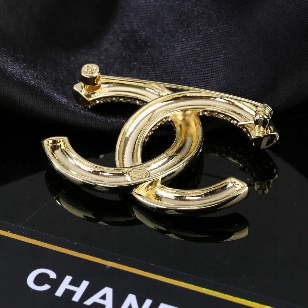 Chanel Interlocking C Crystal Accent Brooch - album image 7