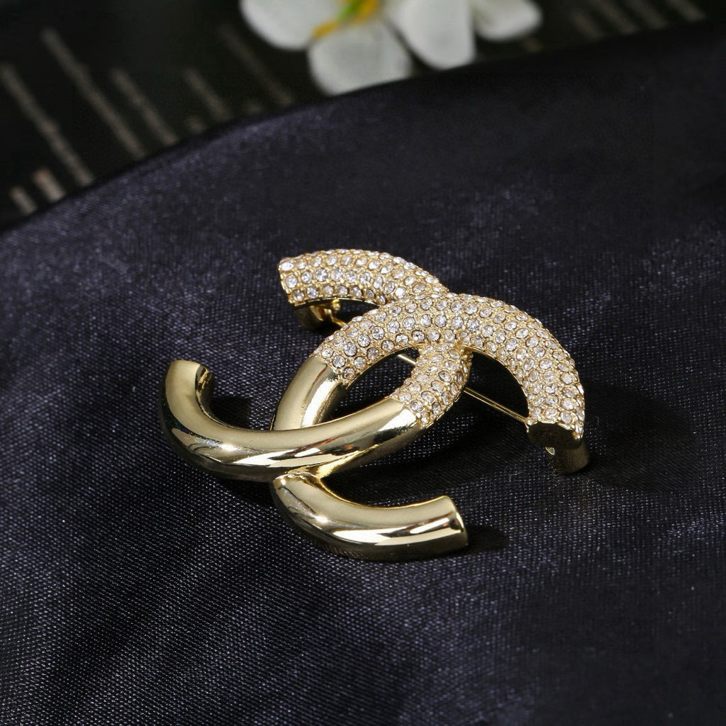 Chanel Interlocking C Crystal Accent Brooch - album image 6