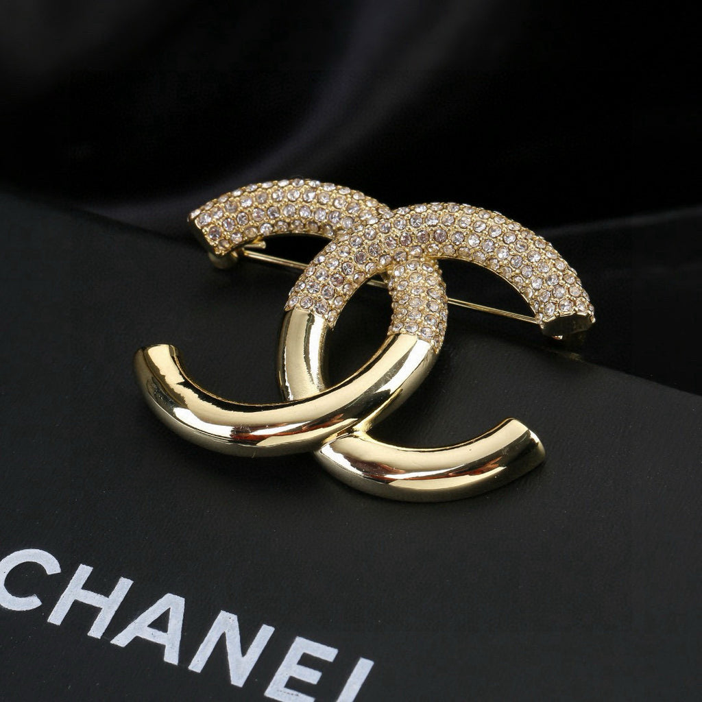 Chanel Interlocking C Crystal Accent Brooch - album image 4