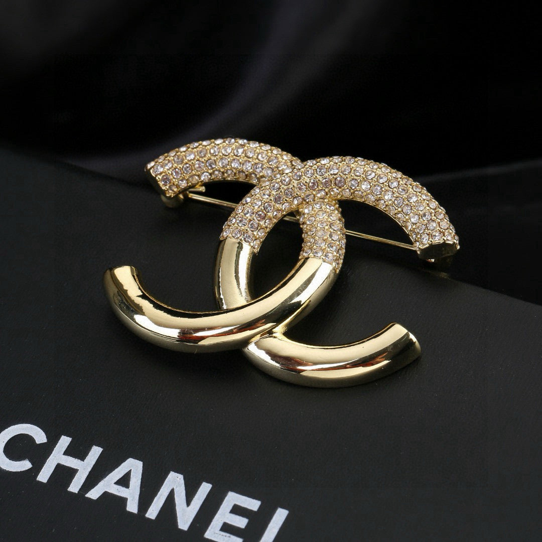 Chanel Interlocking C Crystal Accent Brooch - album image 4