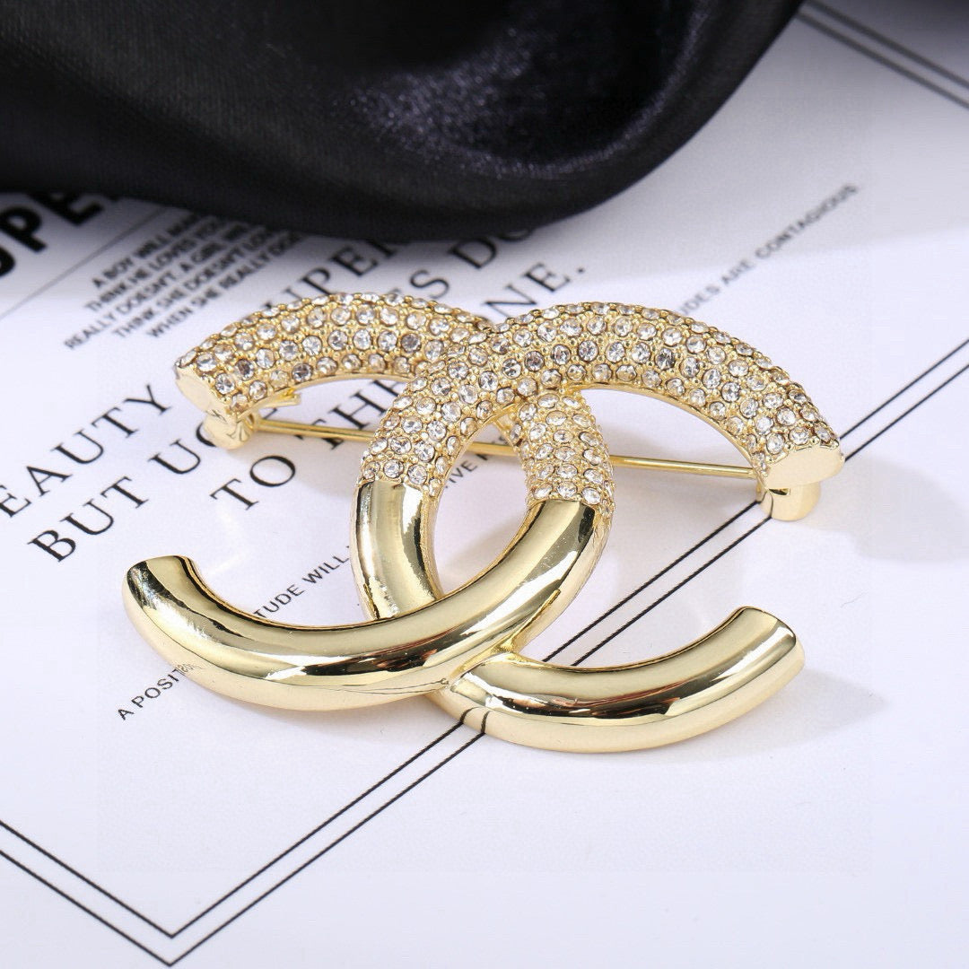 Chanel Interlocking C Crystal Accent Brooch - album image 2