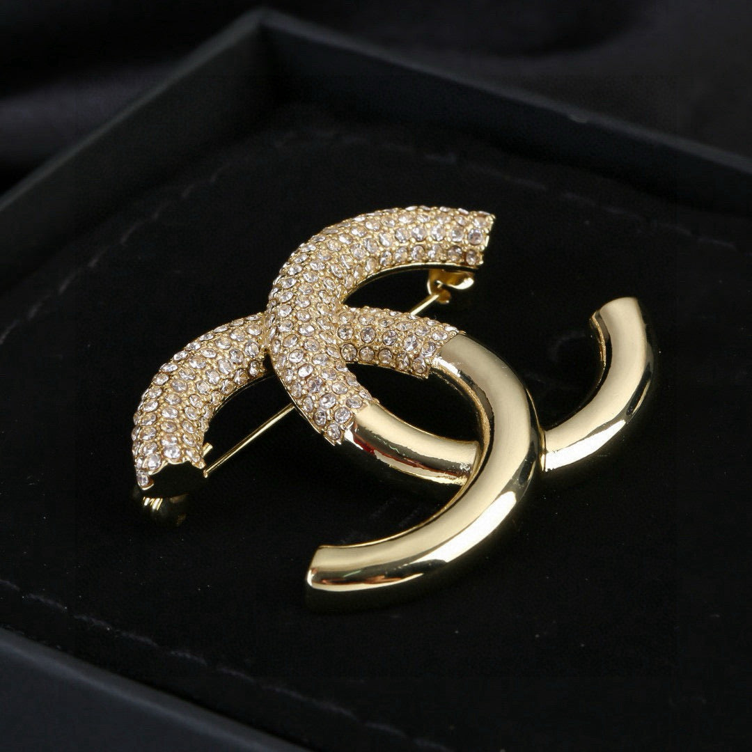 Chanel Interlocking C Crystal Accent Brooch - album image 3