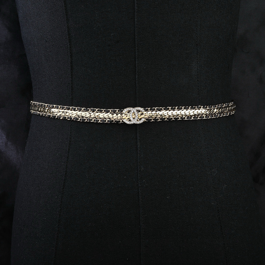Chanel Black Leather Chain Belt - album image 8