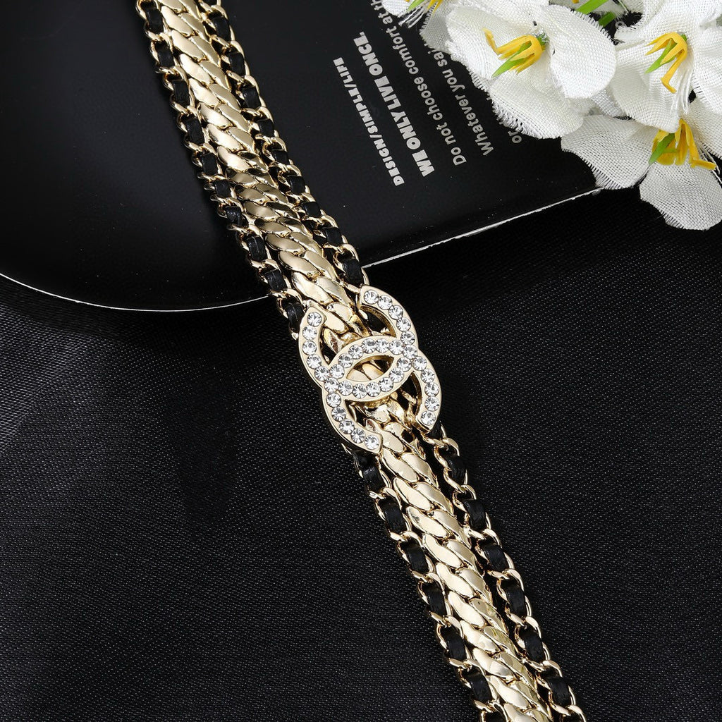 Chanel Black Leather Chain Belt - album image 5