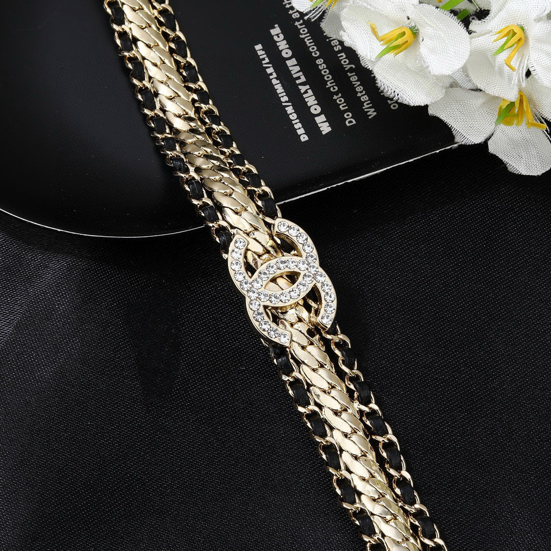Chanel Black Leather Chain Belt - album image 5
