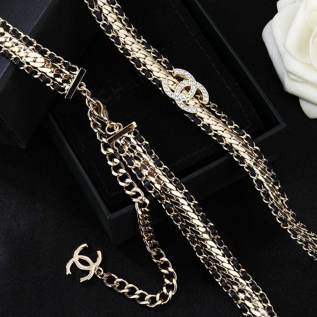 Chanel Black Leather Chain Belt - album image 3