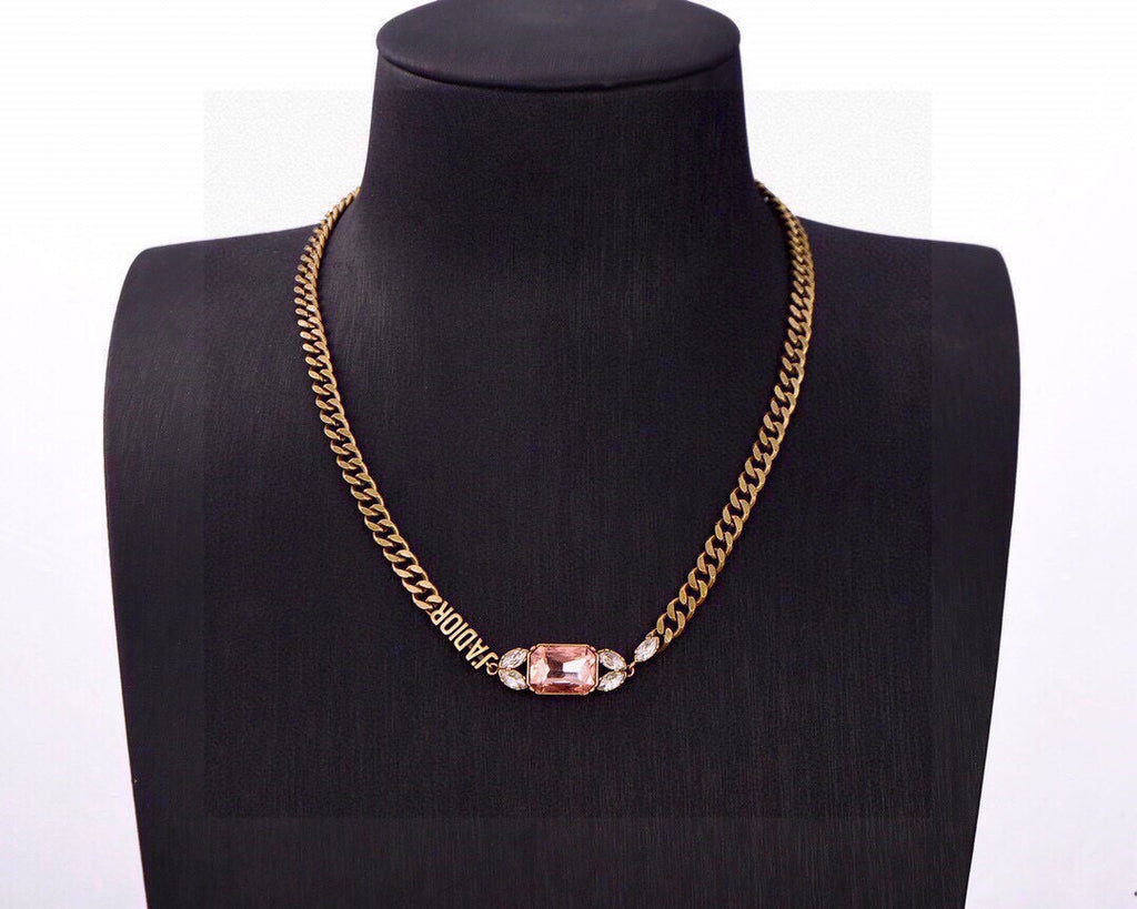 Dior Pink Link Detail Chain Necklace - product image 6