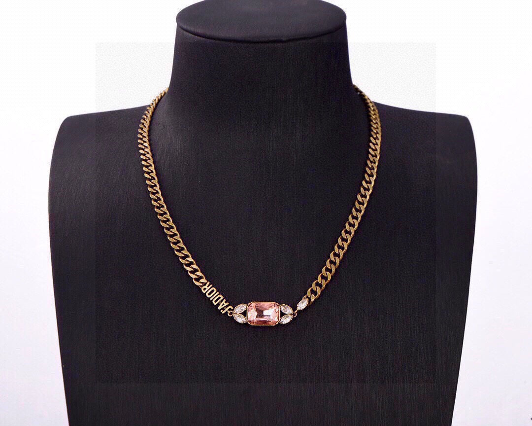 Dior Pink Link Detail Chain Necklace - product image 6