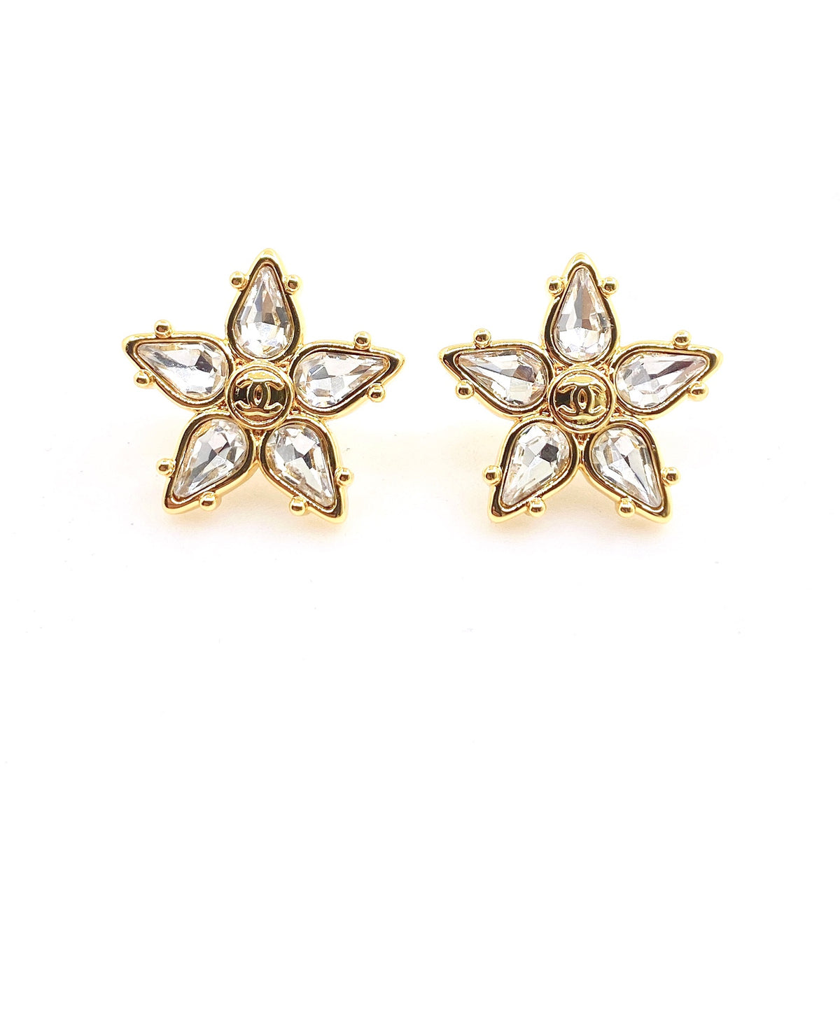 Chanel Star Crystal Accent Stud Earrings - album image 1