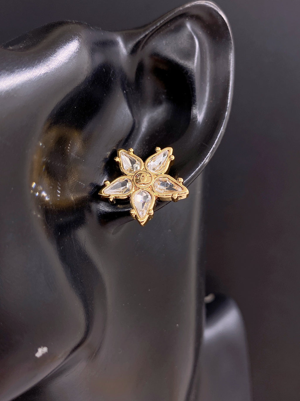 Chanel Star Crystal Accent Stud Earrings - album image 2