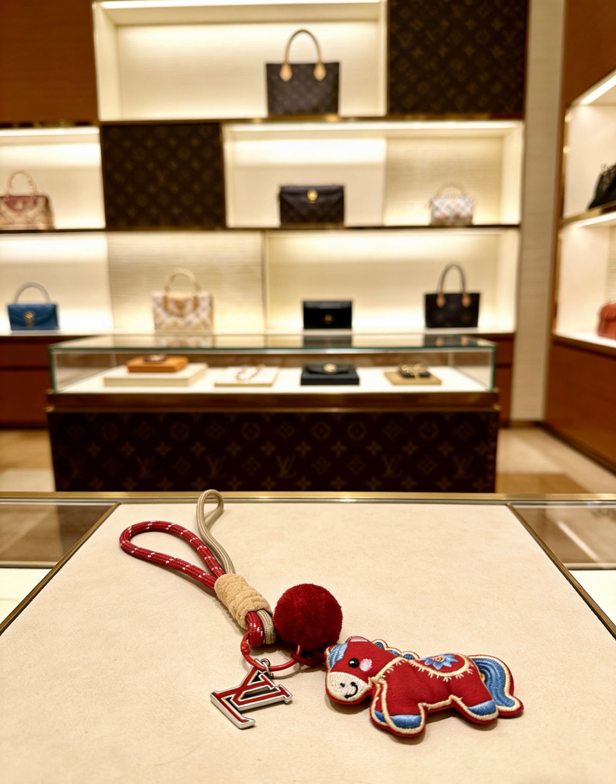 Louis Vuitton Red Horse Bag Charm with Braided Strap - album image 5