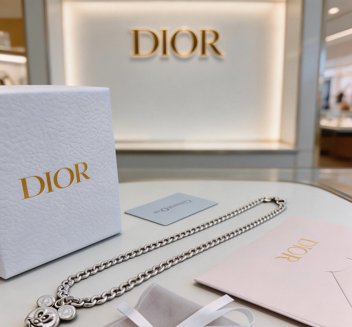 Dior Double-Chain Charm Necklace - product image 2