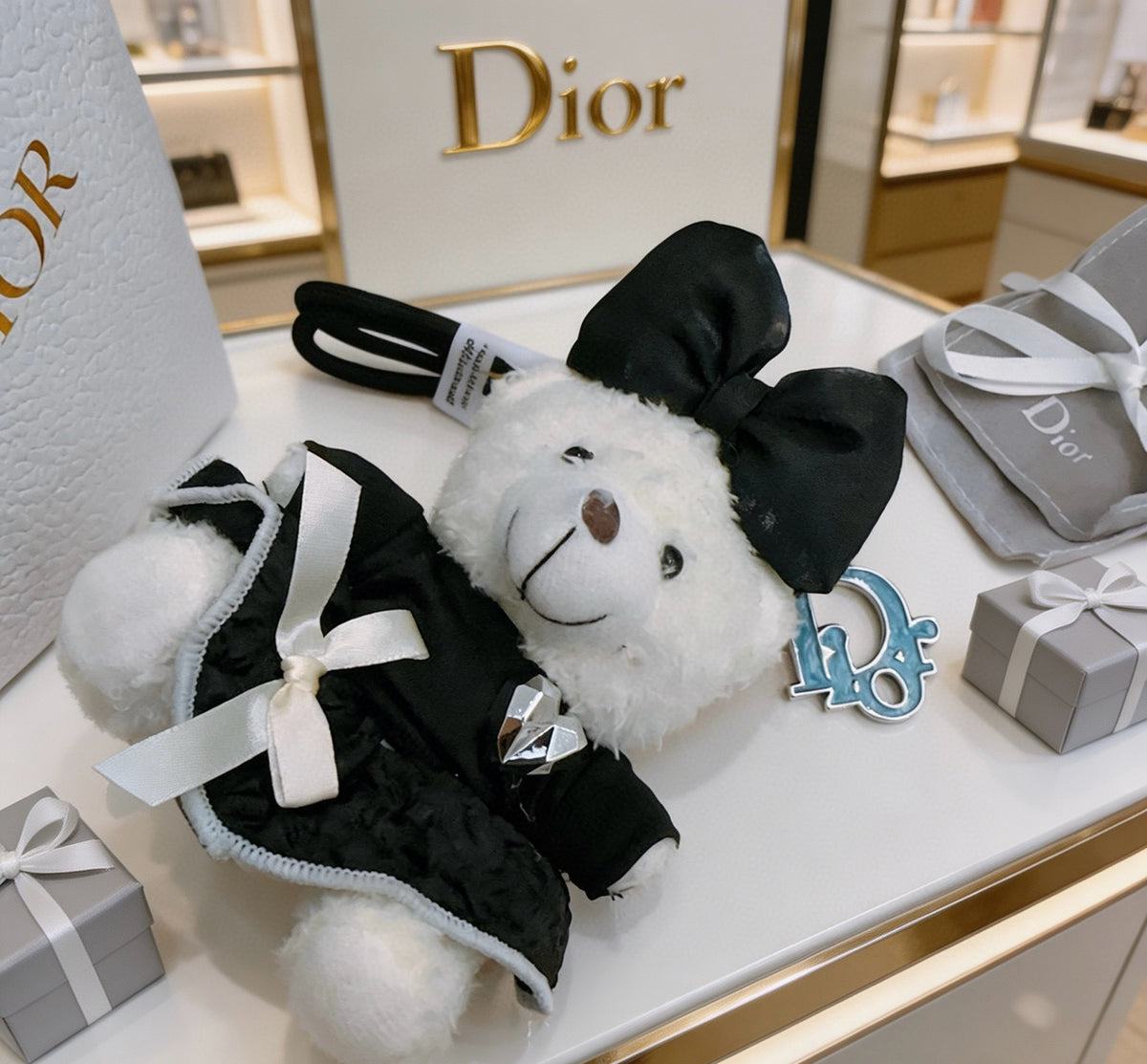 Dior Black-and-White Plush Character Keychain - product image 2