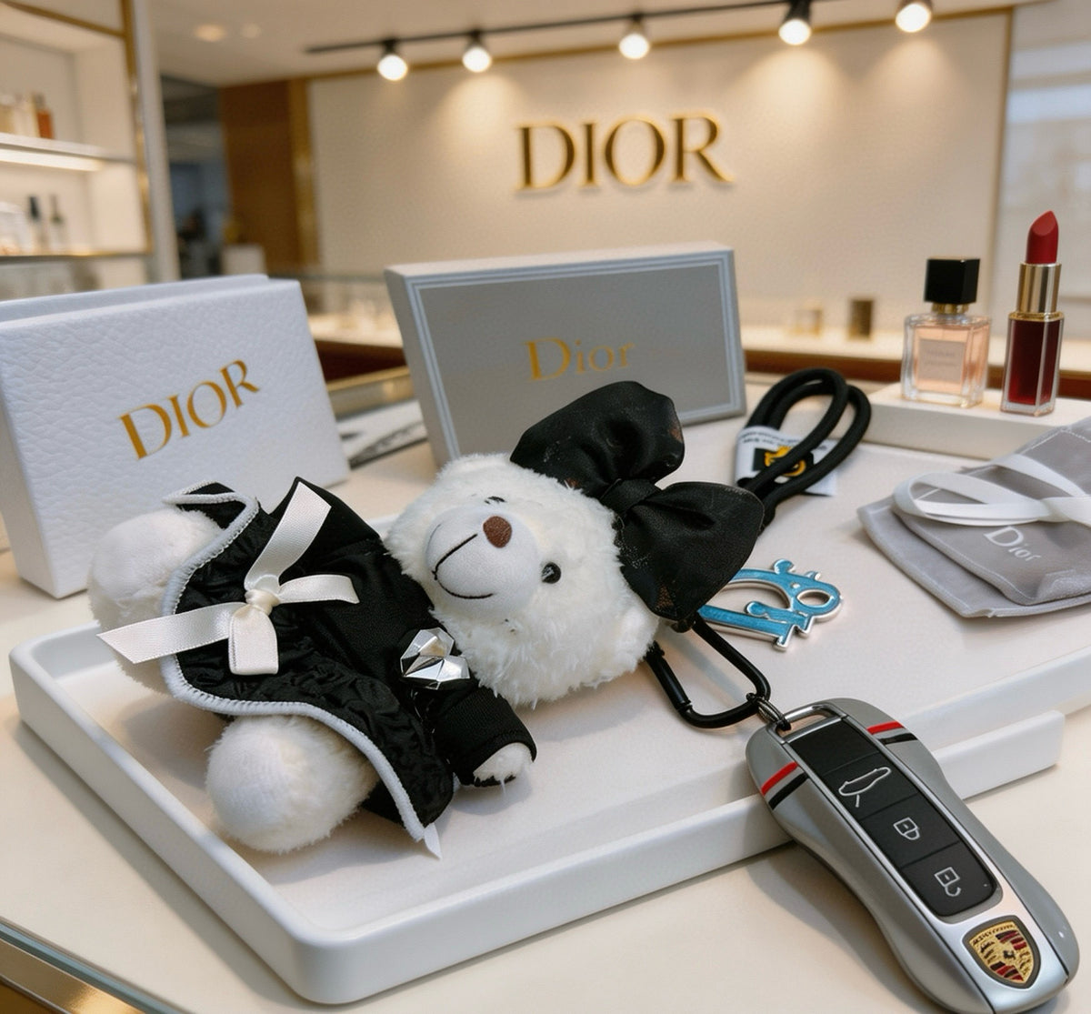 Dior Black-and-White Plush Character Keychain - product image 5