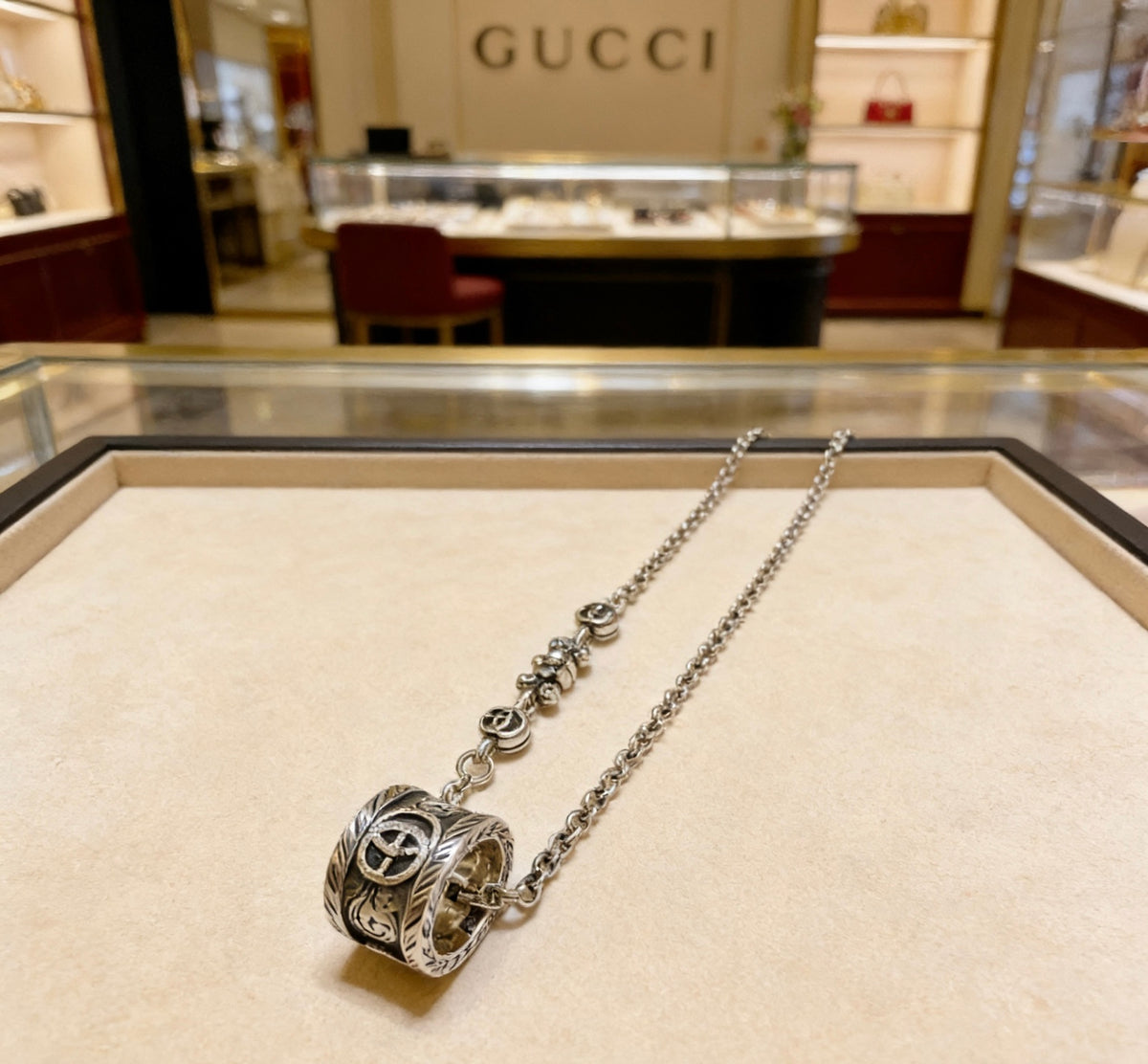 Gucci Anger Forest Interlocking G Antiqued Chain Necklace - album image 5