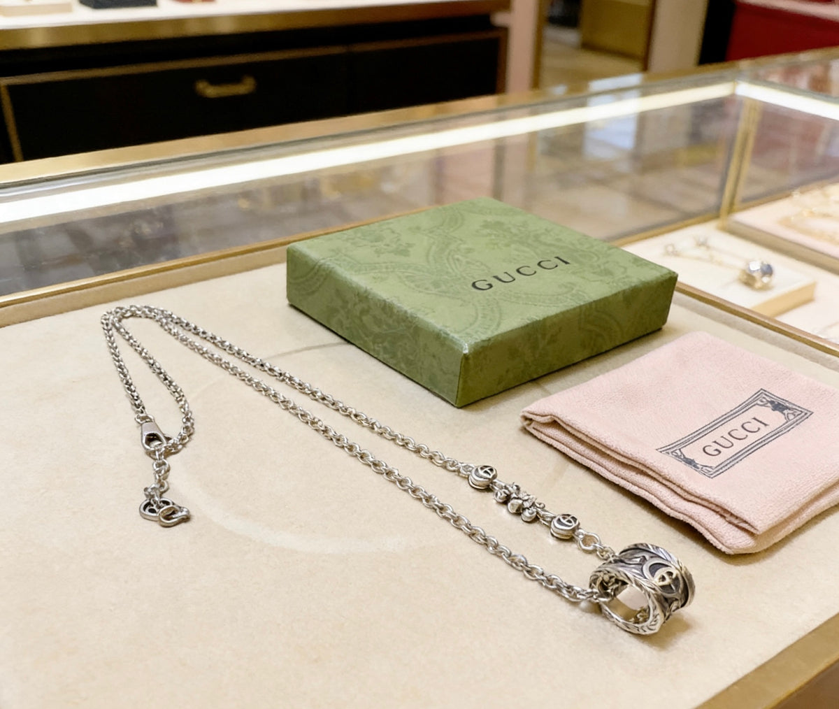 Gucci Anger Forest Interlocking G Antiqued Chain Necklace - album image 2