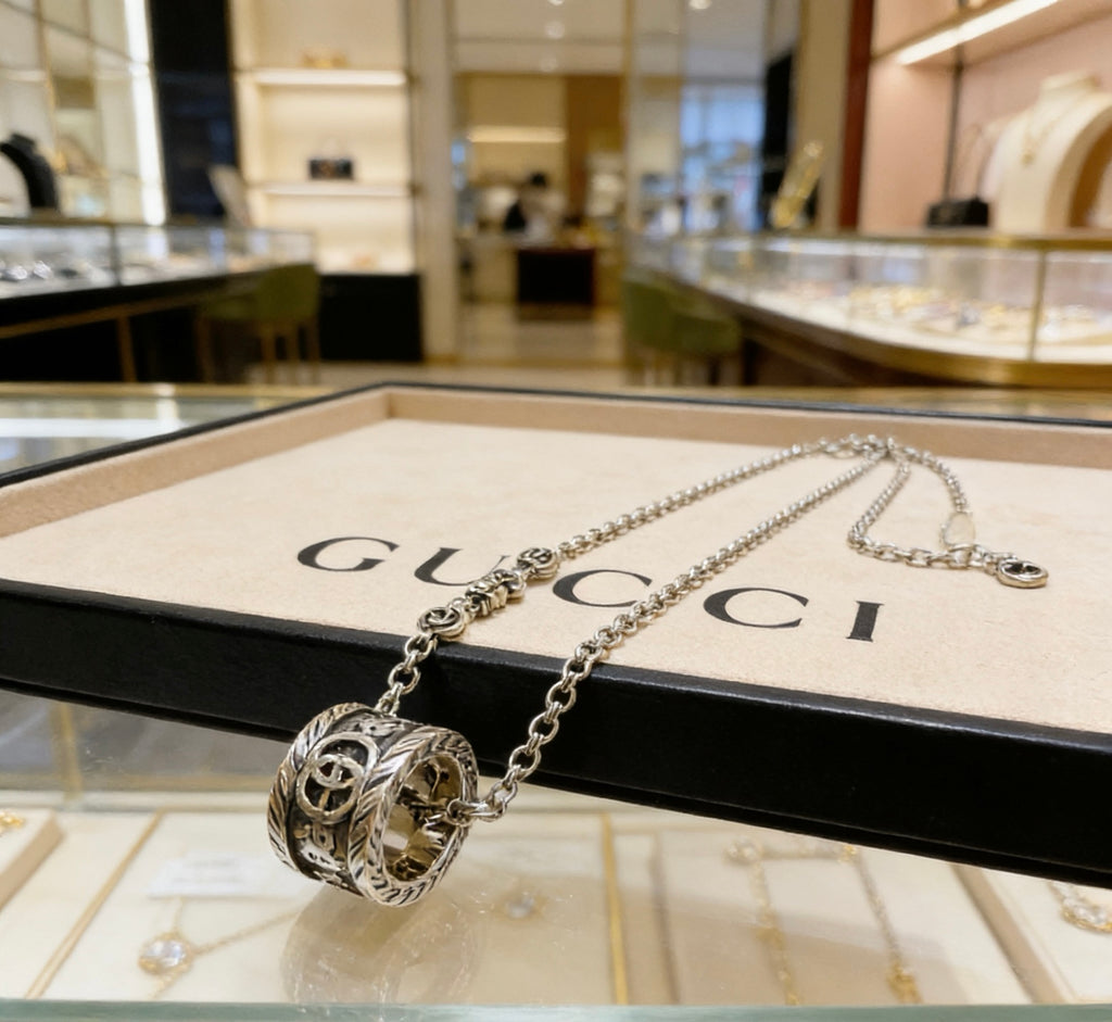 Gucci Anger Forest Interlocking G Antiqued Chain Necklace - album image 8