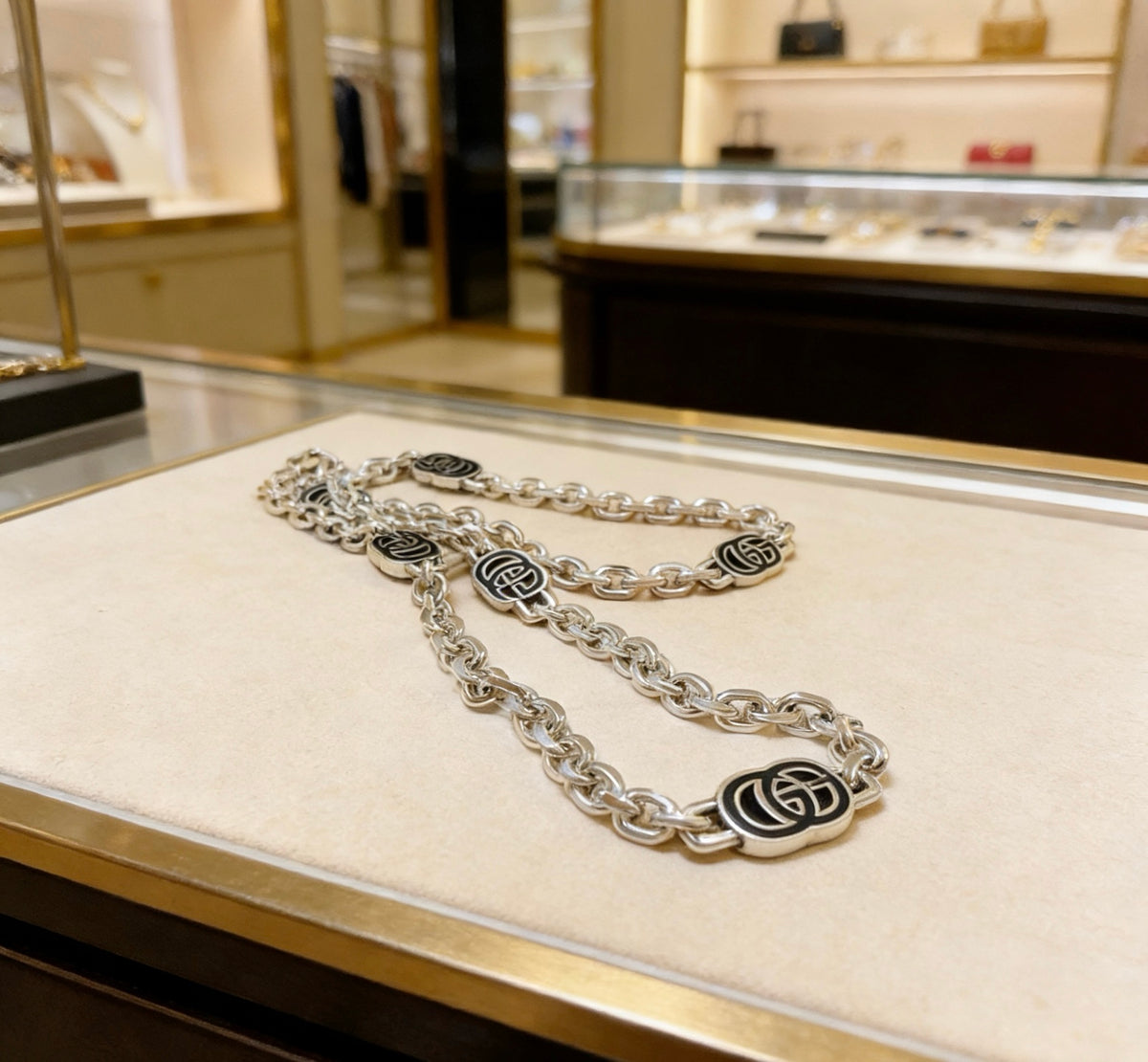 Gucci Anger Forest Interlocking G Antique Silver-Tone Silver-Tone Antiqued Chain Necklace - album image 5