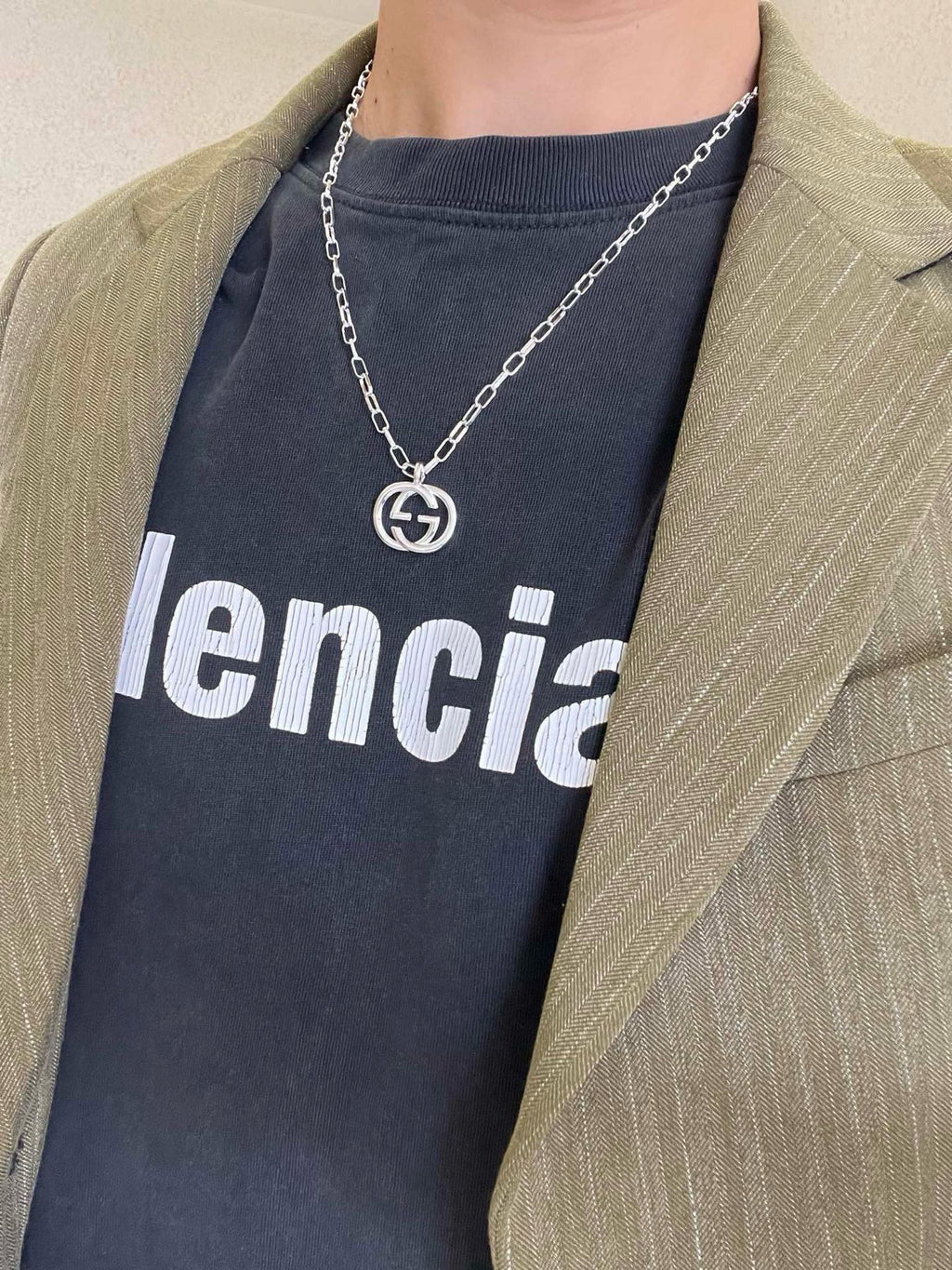 Gucci Anger Forest Interlocking G Antiqued Chain Necklace - album image 5