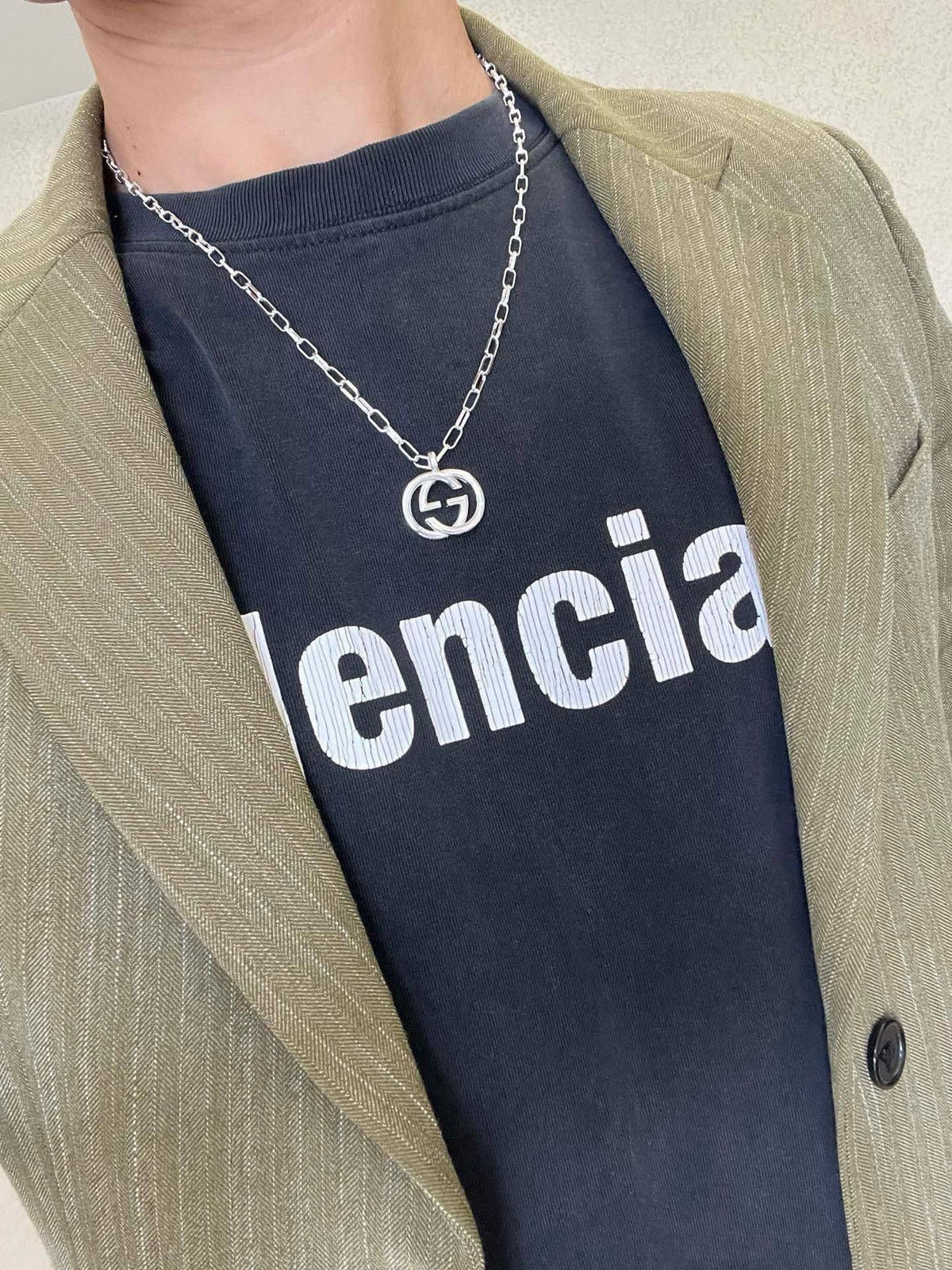 Gucci Anger Forest Interlocking G Antiqued Chain Necklace - album image 9