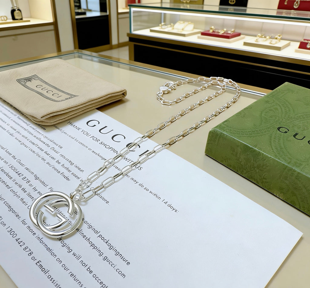 Gucci Anger Forest Interlocking G Antiqued Chain Necklace - album image 8