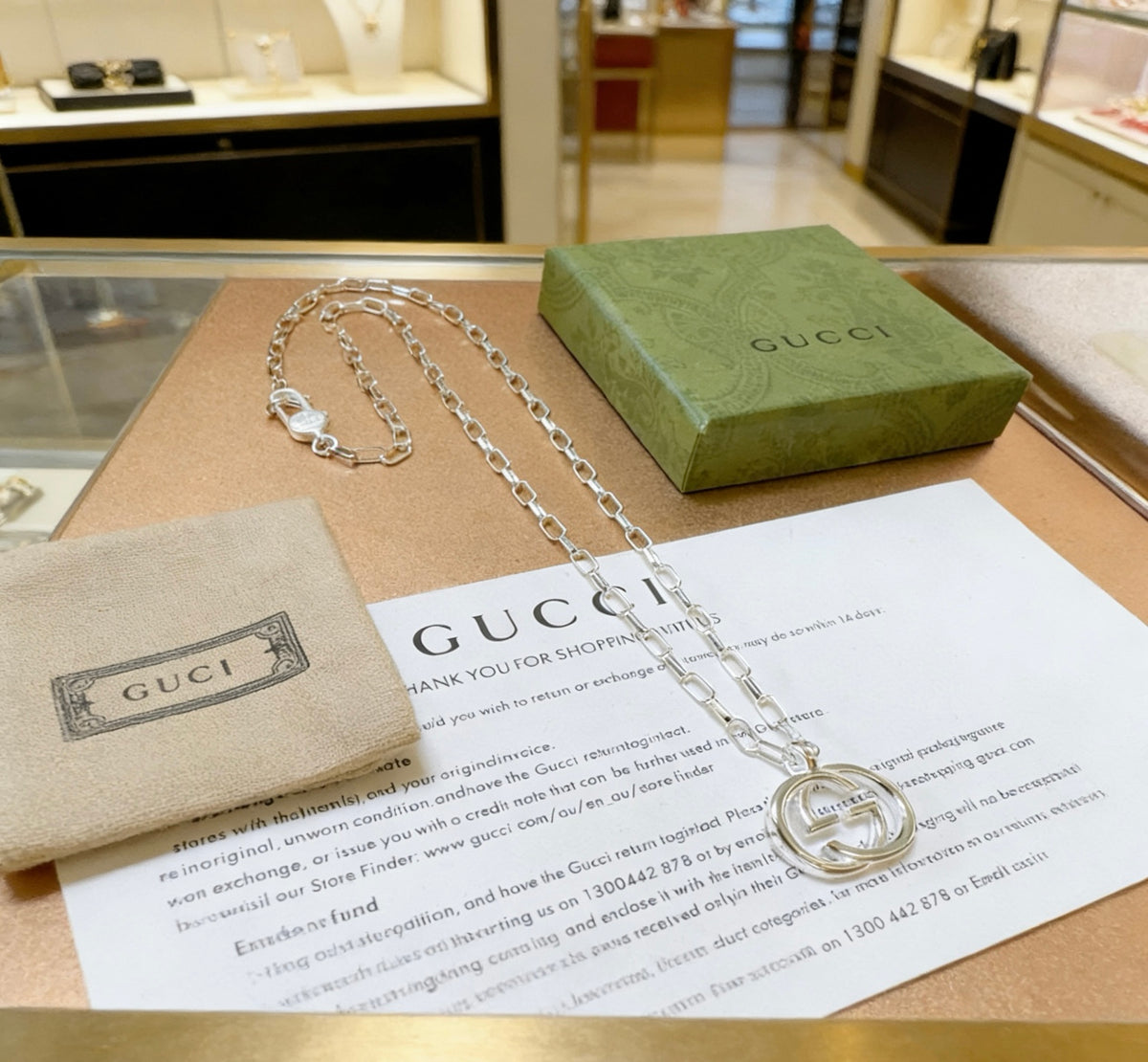 Gucci Anger Forest Interlocking G Antiqued Chain Necklace - album image 3