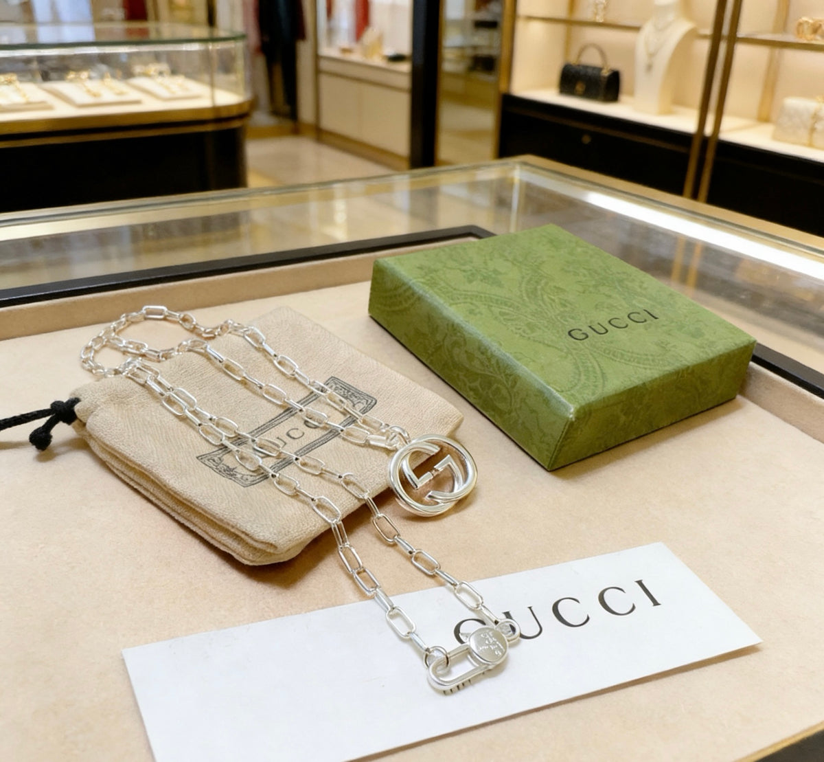 Gucci Anger Forest Interlocking G Antiqued Chain Necklace - album image 6