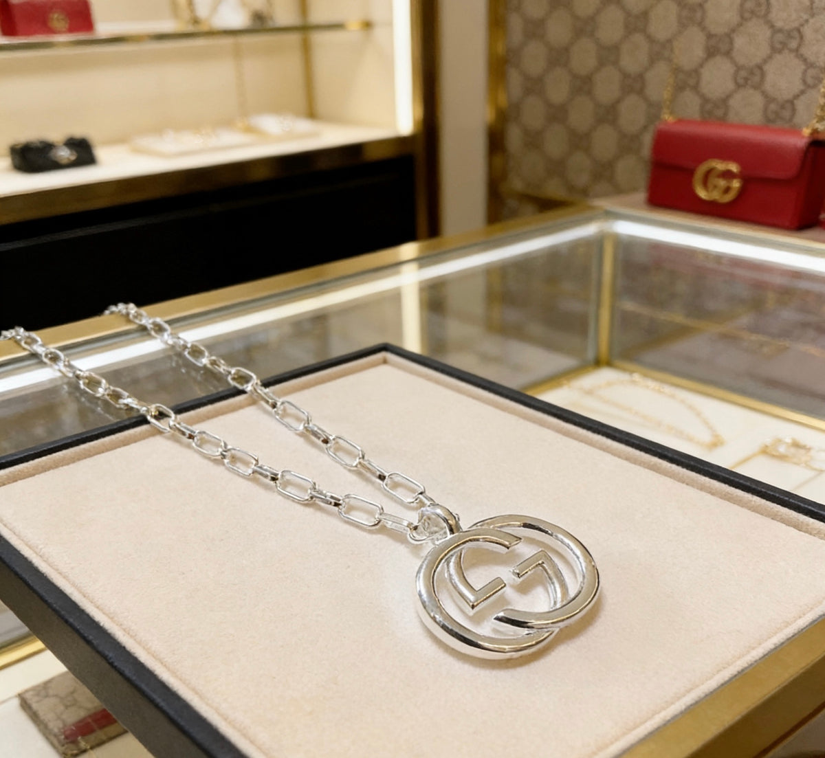 Gucci Anger Forest Interlocking G Antiqued Chain Necklace - album image 2