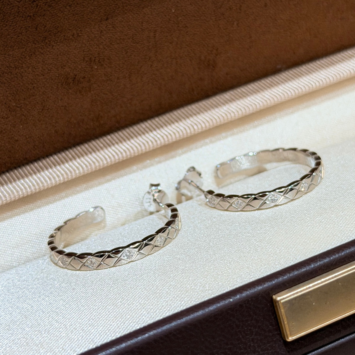 Chanel Gold-Tone Diamond-Shape Earrings - album image 5