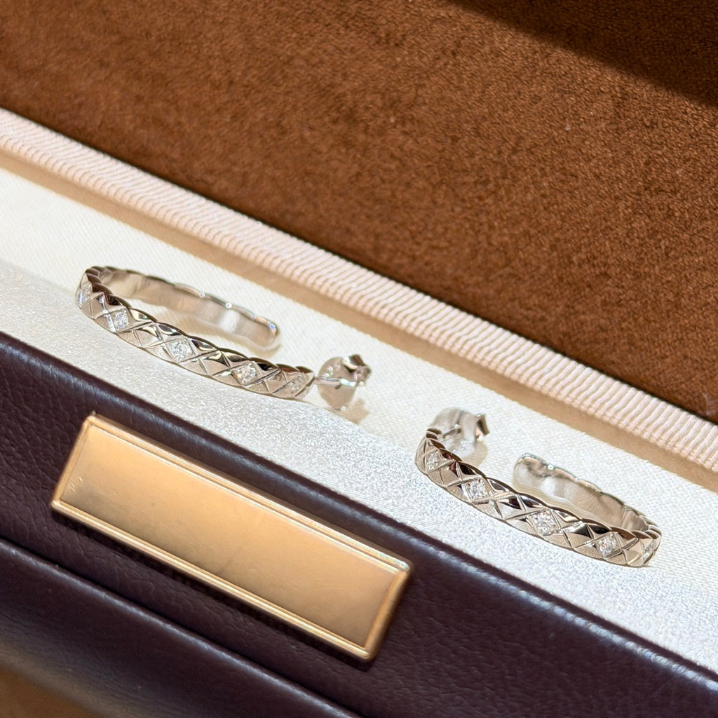 Chanel Gold-Tone Diamond-Shape Earrings - album image 6