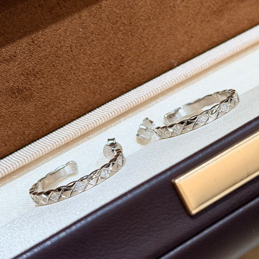 Chanel Gold-Tone Diamond-Shape Earrings - album image 9