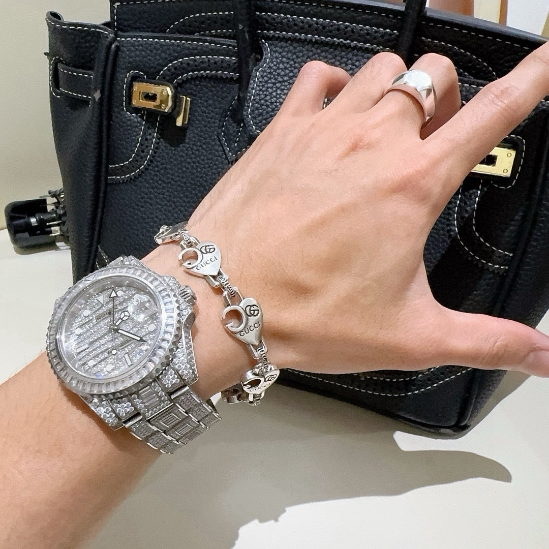Gucci Silver-Tone Openwork Circular Link Bracelet - album image 9
